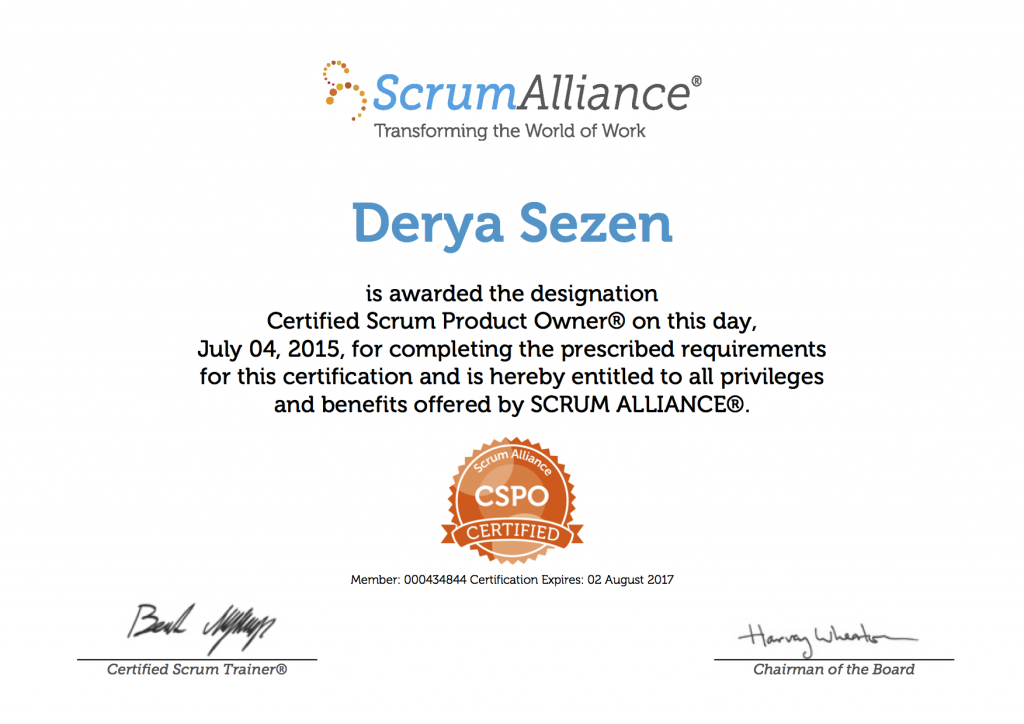Derya Sezen-ScrumAlliance_CSPO_Certificate